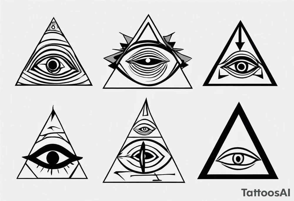 Abstract third eye in a pyramid tattoo idea