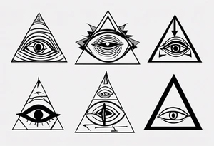 Abstract third eye in a pyramid tattoo idea