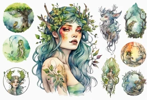 a beautiful dryad tattoo idea