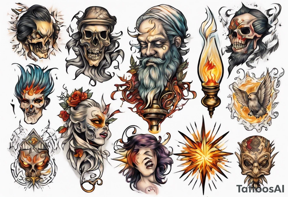 Light liberating people from fear tattoo idea