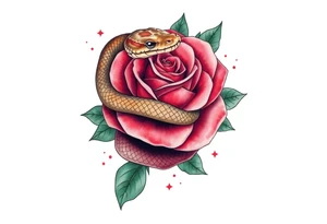 Snake wrapped around a rose tattoo idea