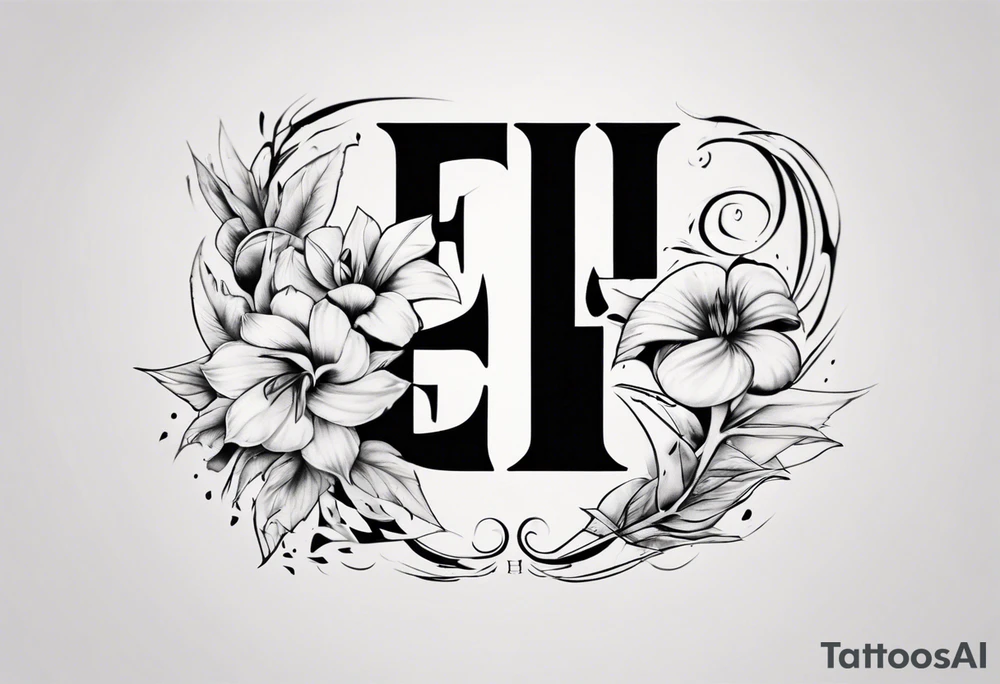 combining the letters E and H tattoo idea