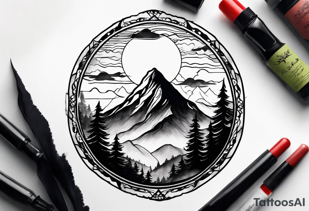 Small
Black
Mountain 
Silhouette tattoo idea