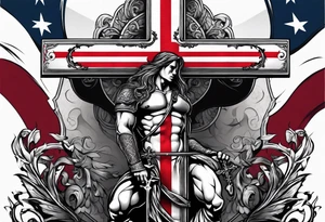 Stand for the Flag 
Kneel for the Cross tattoo idea