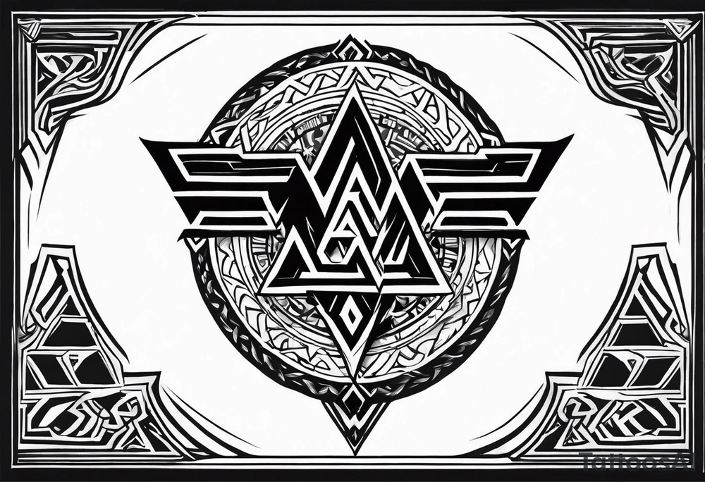 Valhalla valknut shield lightning tattoo idea