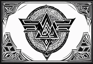Valhalla valknut shield lightning tattoo idea