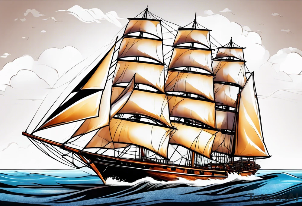 Sail boat tattoo idea