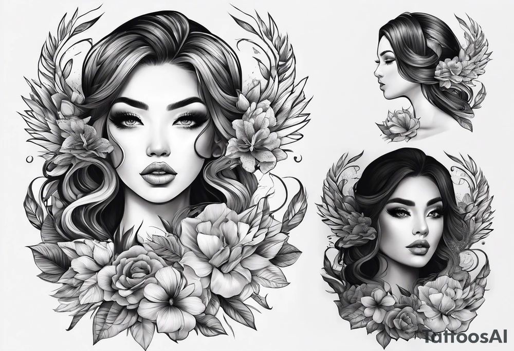 Latin culture based sleeved tattoo idea