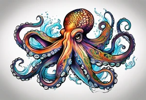 Under water, octopus tattoo idea