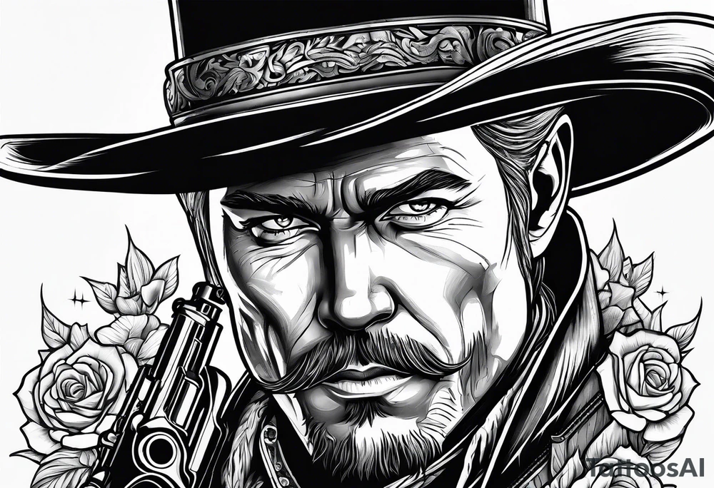 Western gunslinger tattoo idea