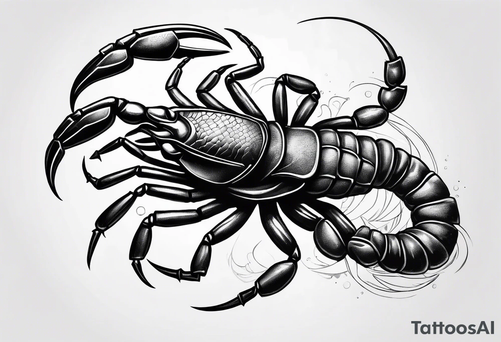 Make a preview of a scorpion.
The tattoo should be on the leg tattoo idea