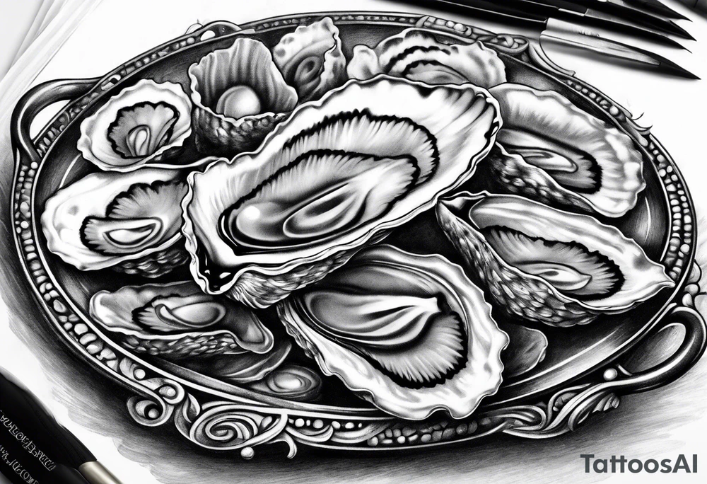 Pretty oyster tattoo idea