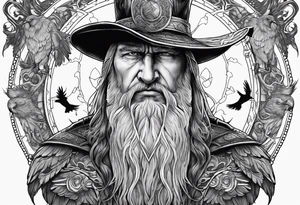 Odin with 2 crow tattoo idea