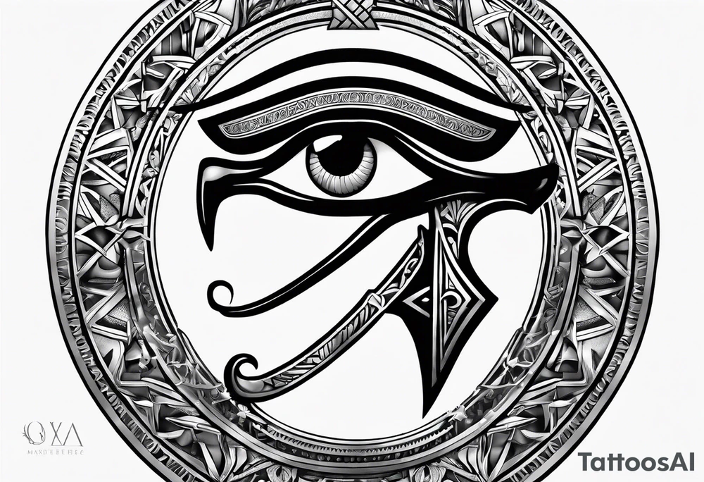 anubis eye of ra ankh tattoo idea