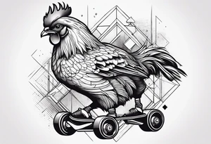 roller skaters chicken tattoo idea