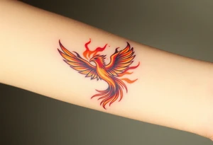 Phoenix with blazing flames tattoo idea