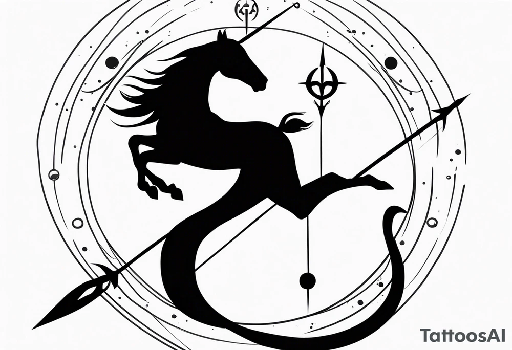 Sagittarius and cancer zodiac sign half sleeve tattoo idea