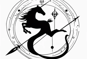 Sagittarius and cancer zodiac sign half sleeve tattoo idea