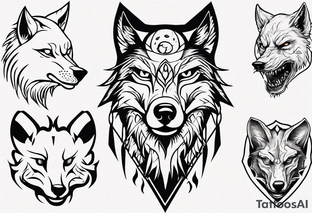 Super scary wolf tattoo idea