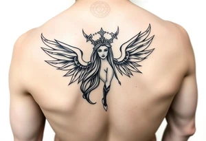 Aquarius theme mysterious screams power elegant and feminine tattoo idea