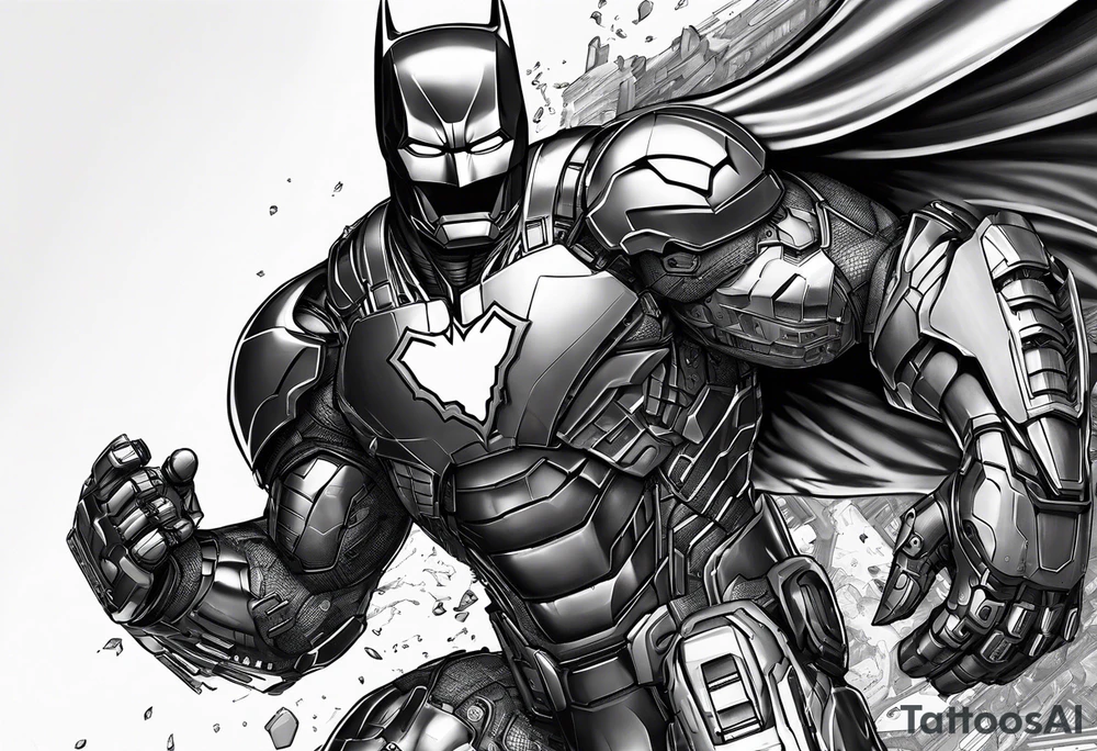Batman as iron man as the hulk tattoo idea