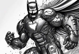 Batman as iron man as the hulk tattoo idea