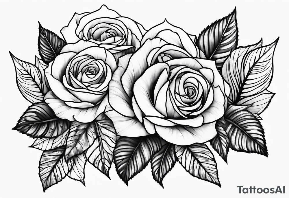 roses and forest tattoo idea
