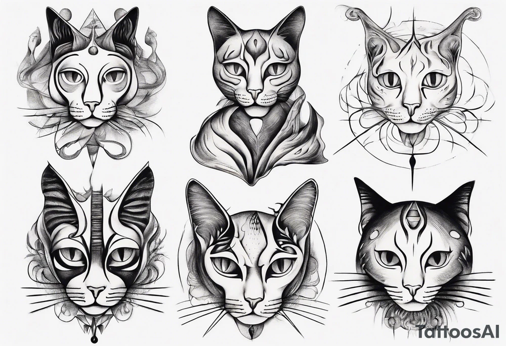 Spiritual cat tattoo idea