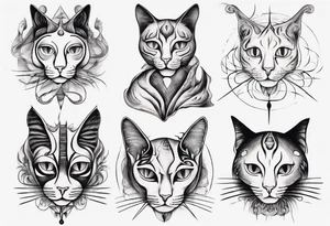 Spiritual cat tattoo idea