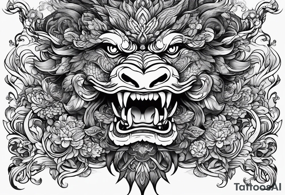 Chinese wall, realistic, art, tattoo idea