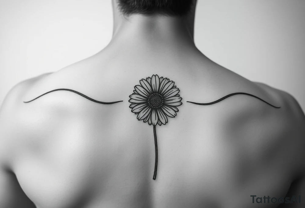 Fine line A N T placed together hidden 
with daisy tattoo idea