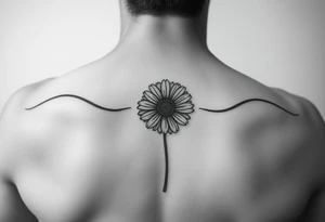 Fine line A N T placed together hidden 
with daisy tattoo idea