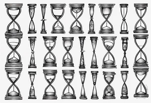 an hourglass with filagree tattoo idea