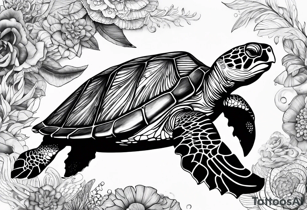 marine turtle tattoo idea