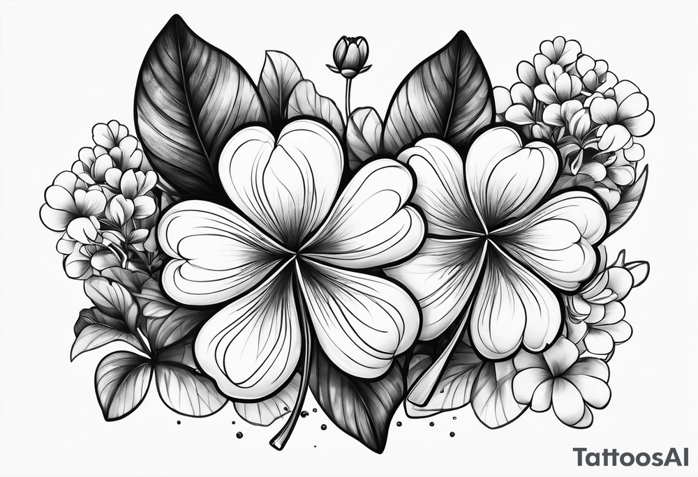 A clover with the Name mama tattoo idea