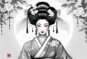 geisha full body tattoo idea