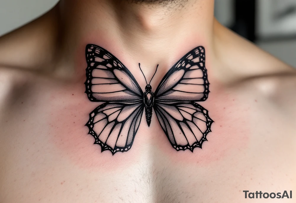 A bow tie that resembles a butterfly tattoo idea