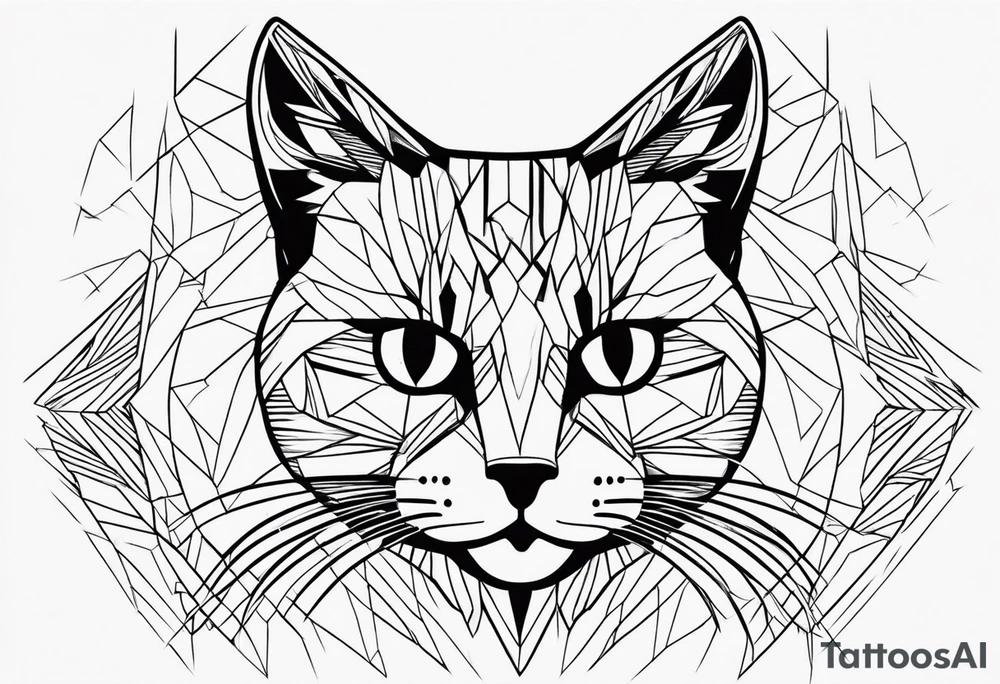 simple cat design tattoo idea