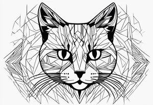 simple cat design tattoo idea
