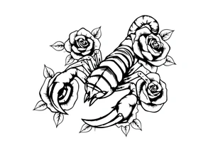 Scorpion with roses tattoo idea