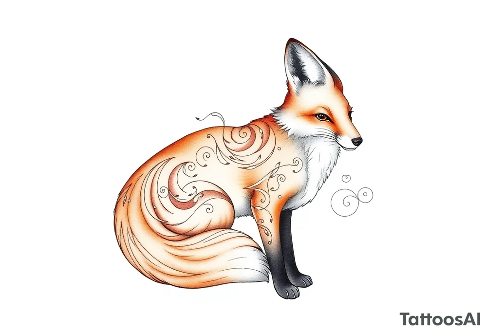 adult fox tattoo idea