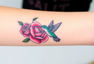 A tattoo with the name:
Debby Deguzman with
8-17-61 to 5-29-25 with a
Rose with a
Hummingbird tattoo idea
