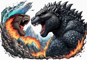 Godzilla vs Kong tattoo idea