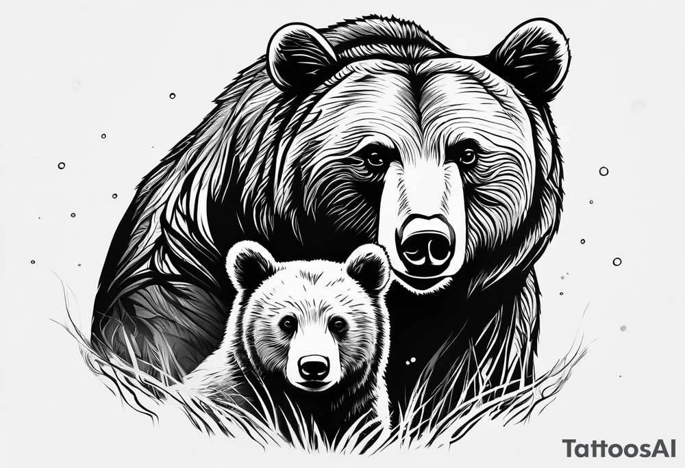 mother bear with cub facing each other looking at each other tattoo idea mother bear with cub facing each other looking at each other tattoo idea