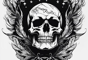 extreme joint pain breaking through skin on arm skull sorrow sad tattoo idea