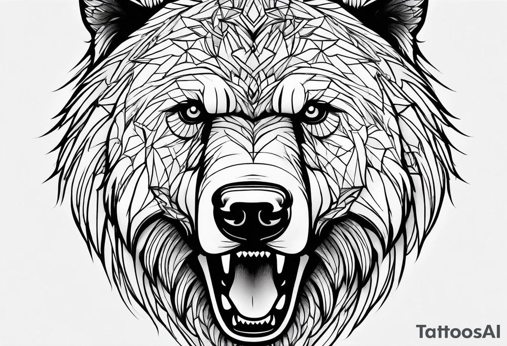 angry bear tattoo idea