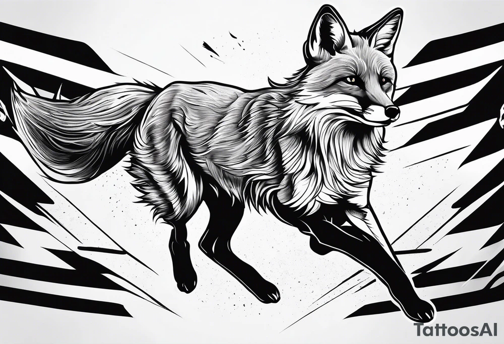 Fox jumping tattoo idea
