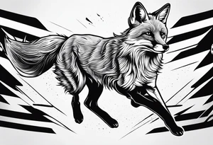 Fox jumping tattoo idea