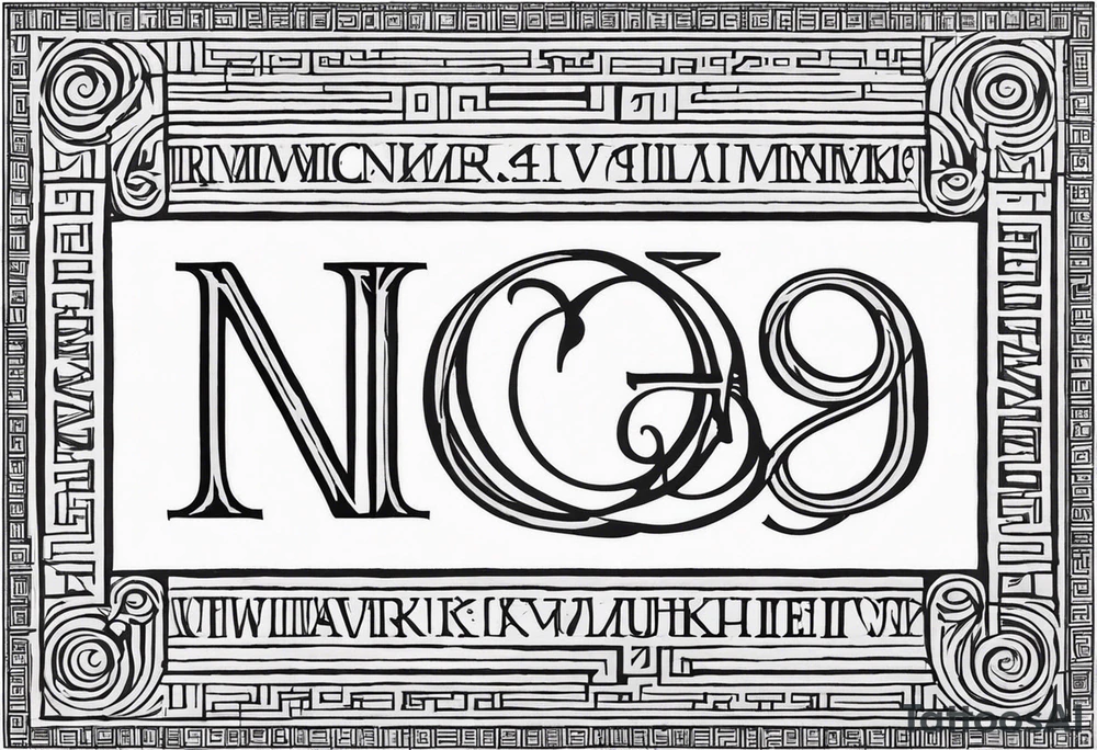 Initials NCA with roman numerals 9-15-16 tattoo idea