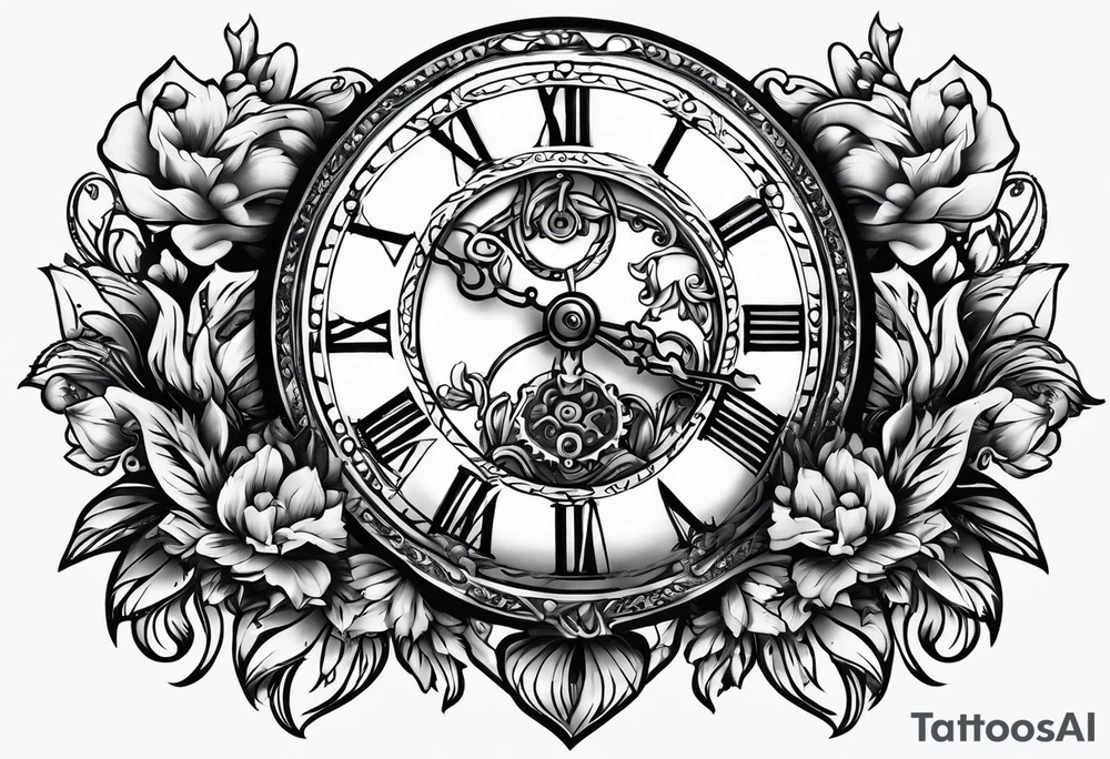 pocket watch chain tattoo idea